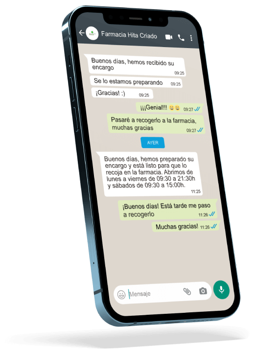 Servicio WhatsApp Servicio WhatsApp Farmacia Hita Criado